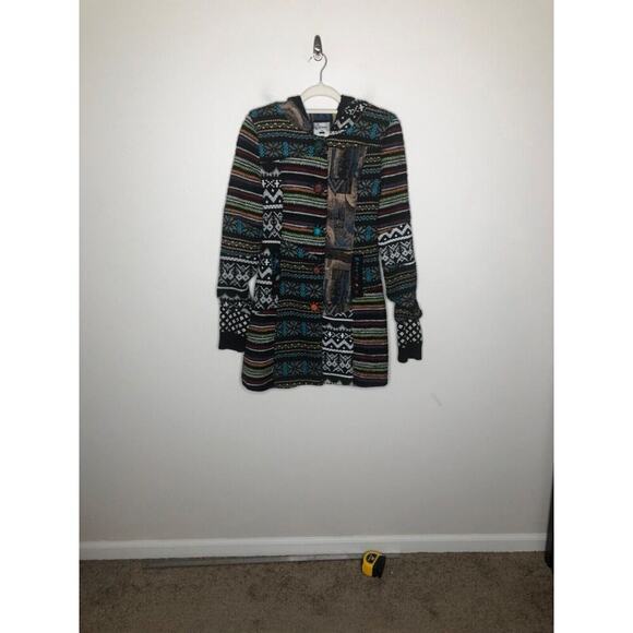 Carmen Patchwork Tapestry Coat Womens Small Boho Art to Wear Made In Brazil - Picture 8 of 12